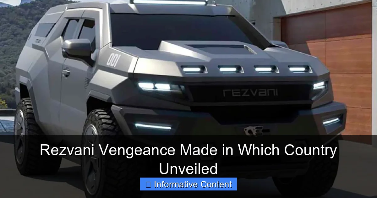 Rezvani Vengeance Made in Which Country Unveiled