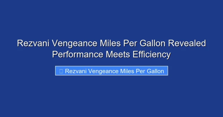 Rezvani Vengeance Miles Per Gallon Revealed Performance Meets Efficiency