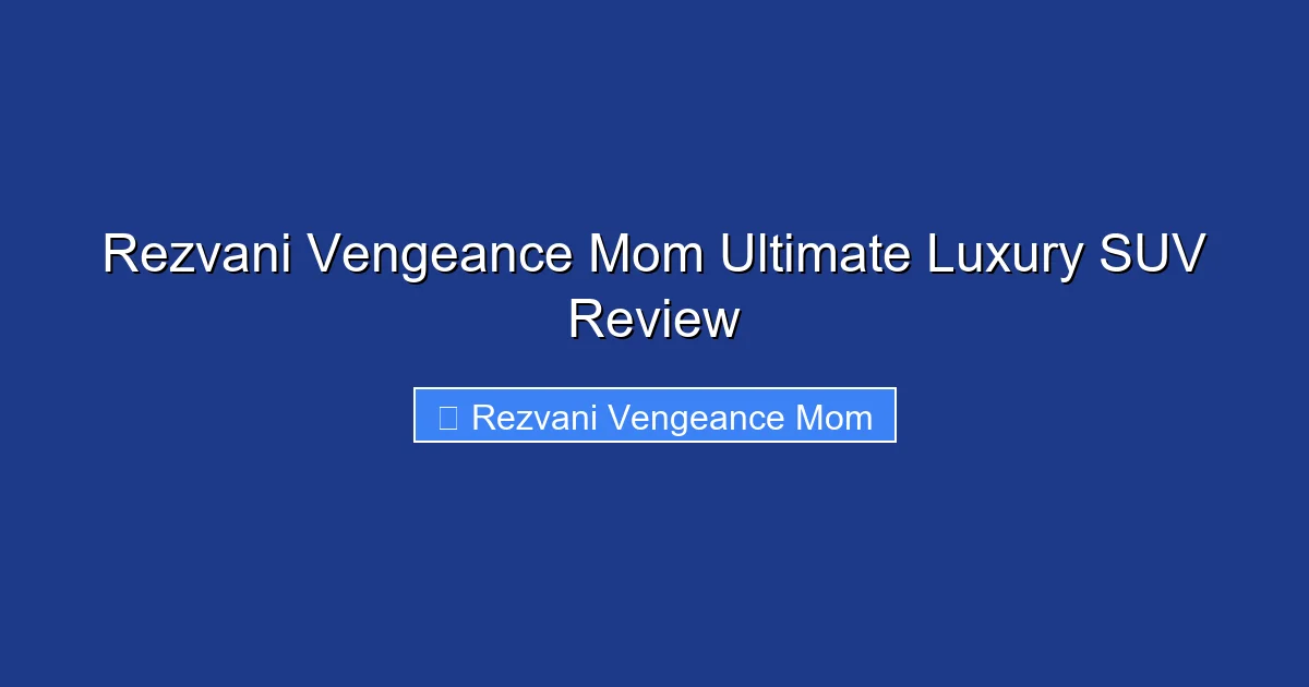 Rezvani Vengeance Mom Ultimate Luxury SUV Review