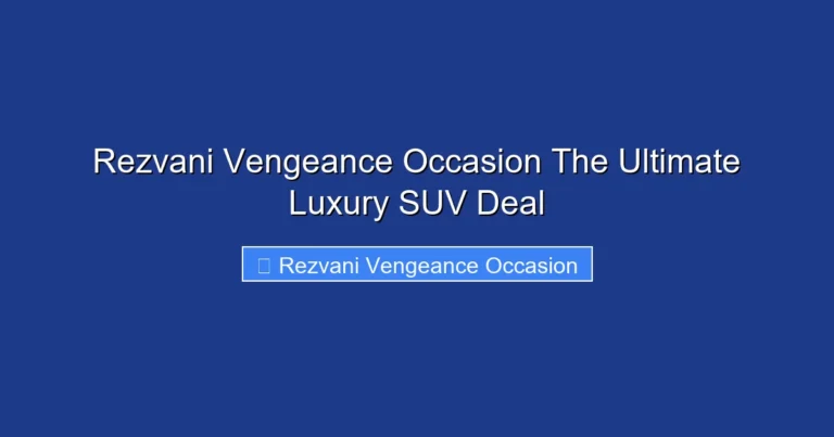 Rezvani Vengeance Occasion The Ultimate Luxury SUV Deal
