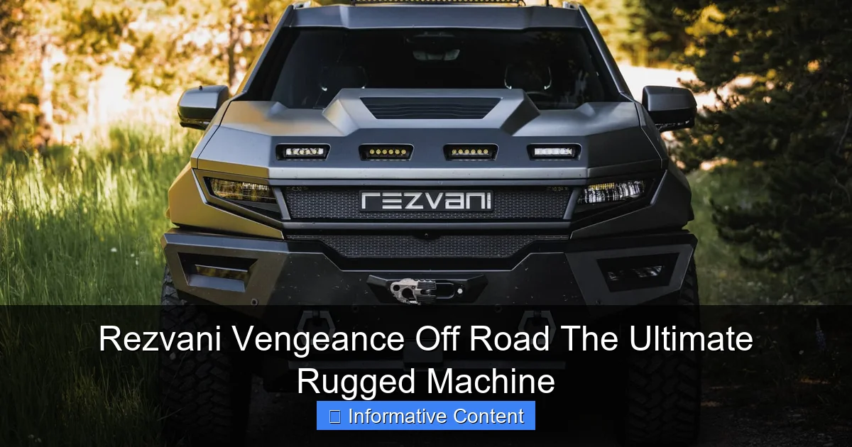 Rezvani Vengeance Off Road The Ultimate Rugged Machine
