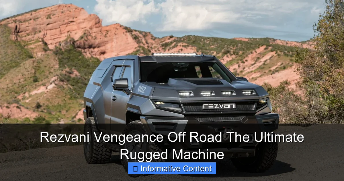 Rezvani Vengeance Off Road The Ultimate Rugged Machine