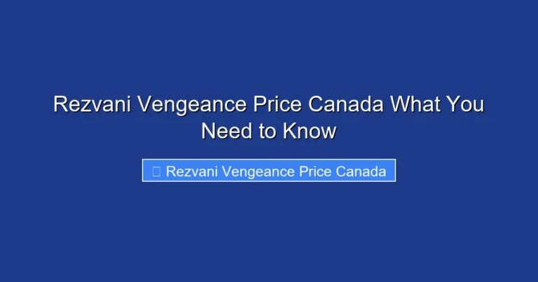 Rezvani Vengeance Price Canada What You Need to Know