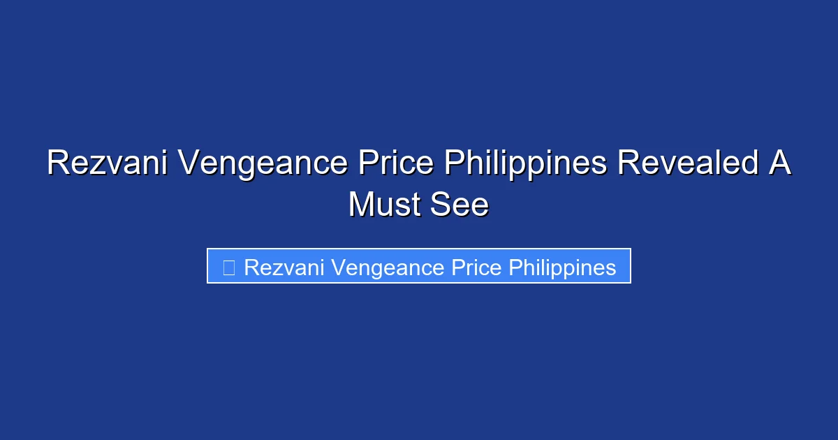 Rezvani Vengeance Price Philippines Revealed A Must See