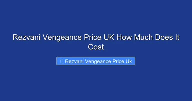 Rezvani Vengeance Price UK How Much Does It Cost