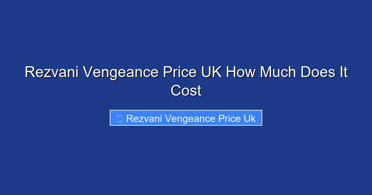 Rezvani Vengeance Price UK How Much Does It Cost