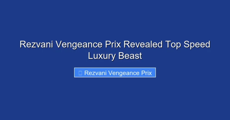 Rezvani Vengeance Prix Revealed Top Speed Luxury Beast