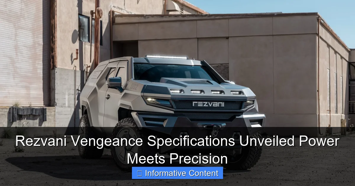 Rezvani Vengeance Specifications Unveiled Power Meets Precision
