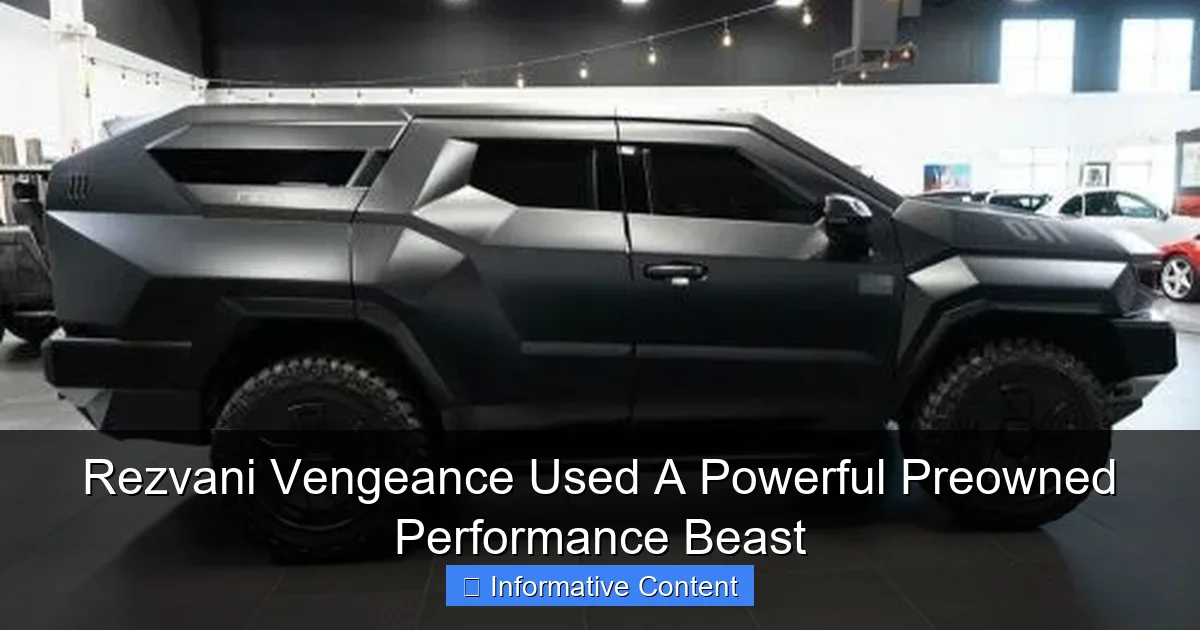 Rezvani Vengeance Used A Powerful Preowned Performance Beast