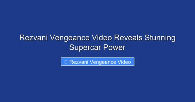Rezvani Vengeance Video Reveals Stunning Supercar Power