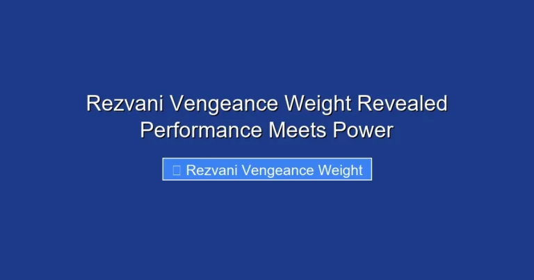 Rezvani Vengeance Weight Revealed Performance Meets Power