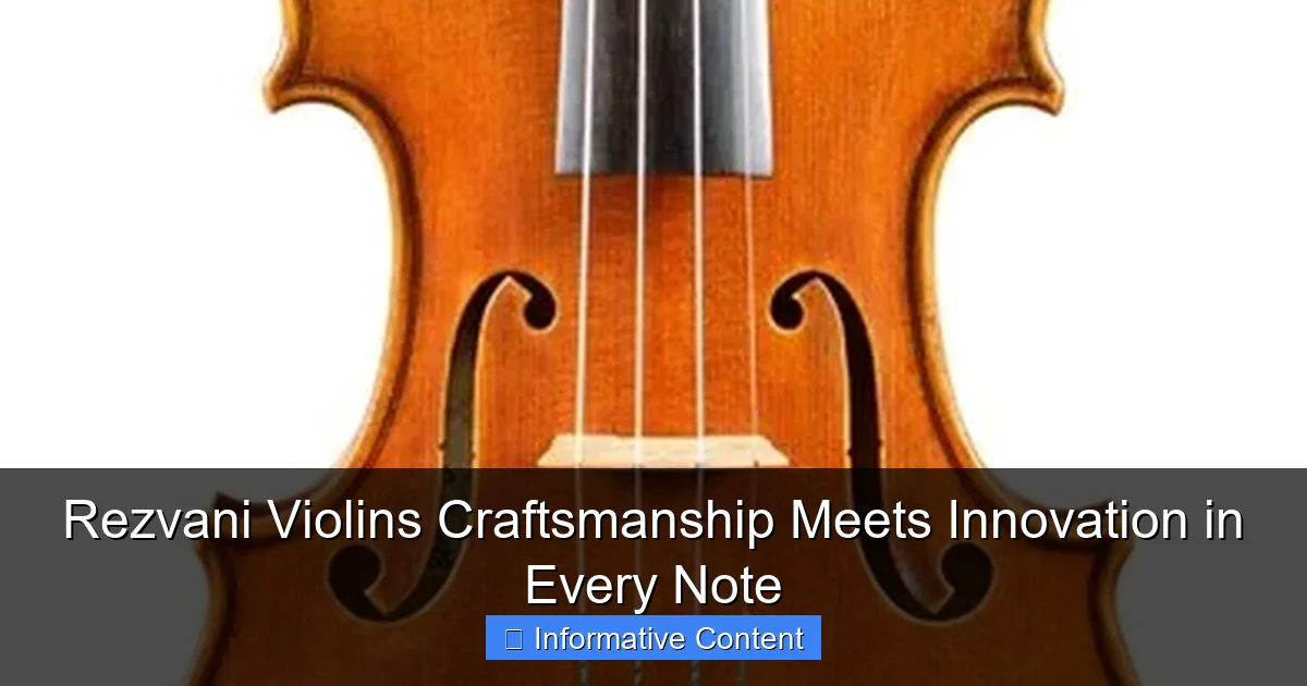 Rezvani Violins Craftsmanship Meets Innovation in Every Note