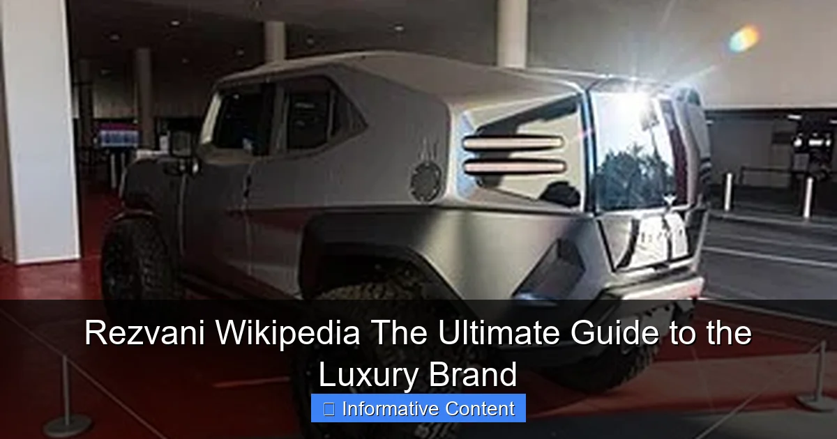 Rezvani Wikipedia The Ultimate Guide to the Luxury Brand