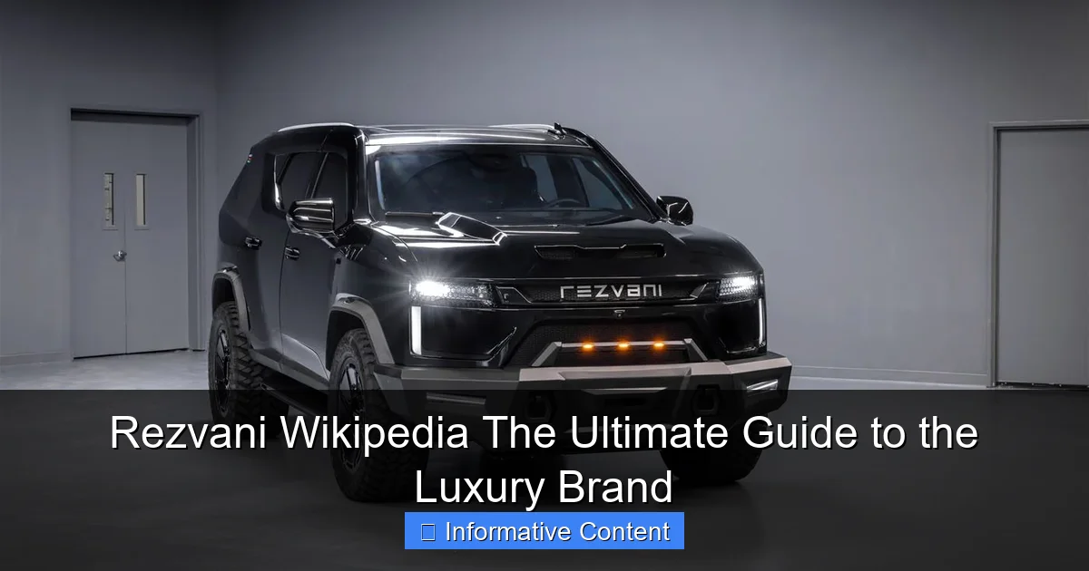 Rezvani Wikipedia The Ultimate Guide to the Luxury Brand