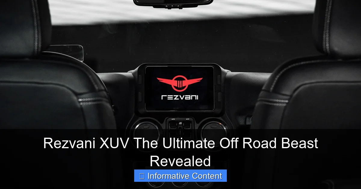 Rezvani XUV The Ultimate Off Road Beast Revealed