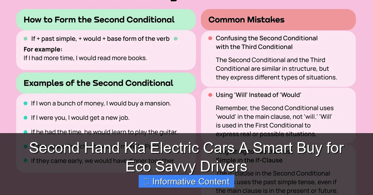 Second Hand Kia Electric Cars A Smart Buy for Eco Savvy Drivers