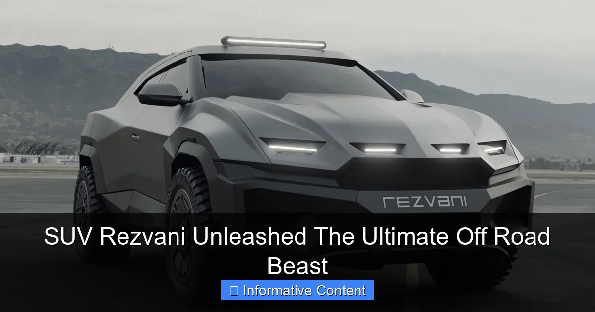 SUV Rezvani Unleashed The Ultimate Off Road Beast