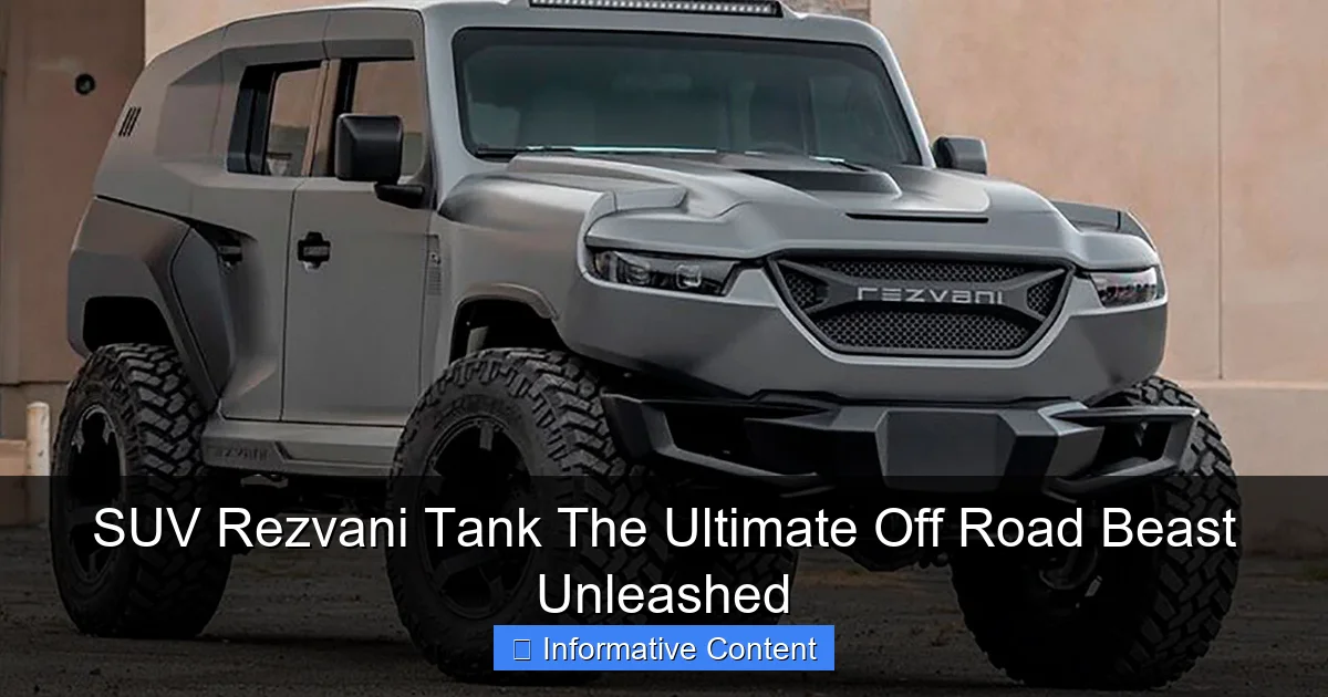 SUV Rezvani Tank The Ultimate Off Road Beast Unleashed
