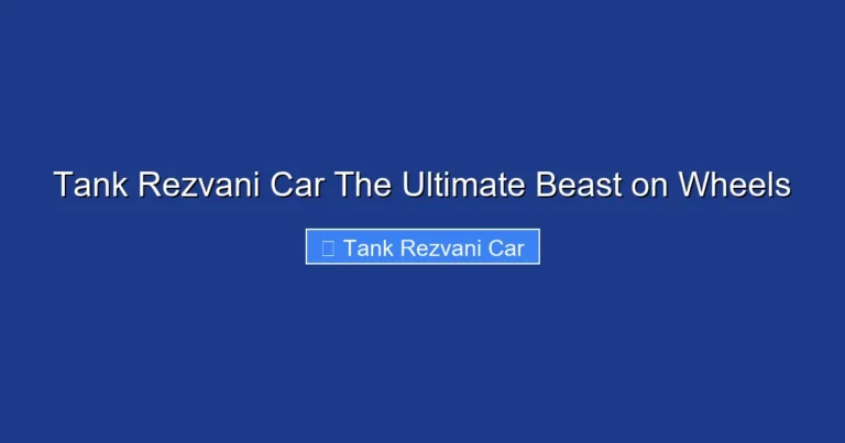 Tank Rezvani Car The Ultimate Beast on Wheels