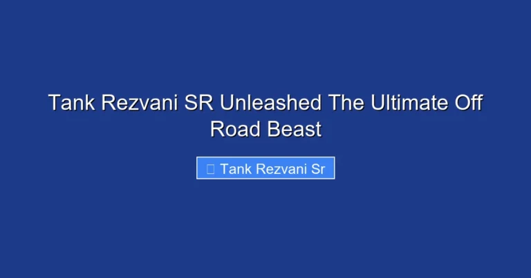 Tank Rezvani SR Unleashed The Ultimate Off Road Beast