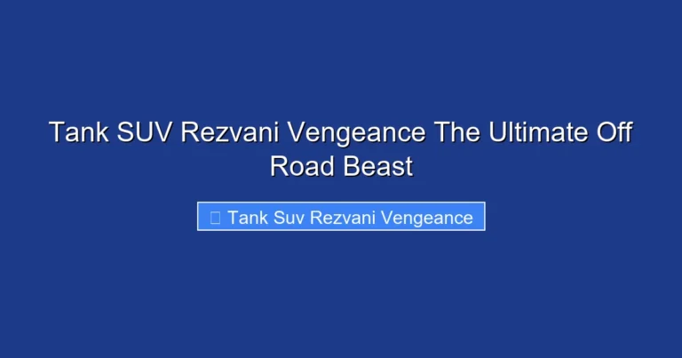 Tank SUV Rezvani Vengeance The Ultimate Off Road Beast