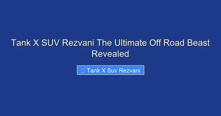 Tank X SUV Rezvani The Ultimate Off Road Beast Revealed