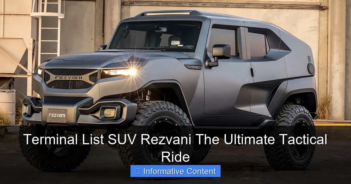 Terminal List SUV Rezvani The Ultimate Tactical Ride