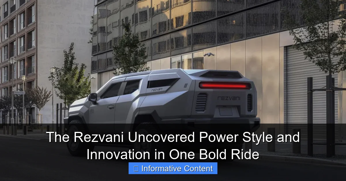 The Rezvani Uncovered Power Style and Innovation in One Bold Ride