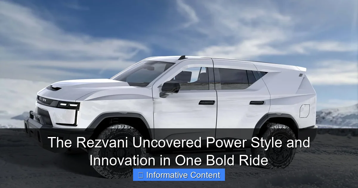 The Rezvani Uncovered Power Style and Innovation in One Bold Ride