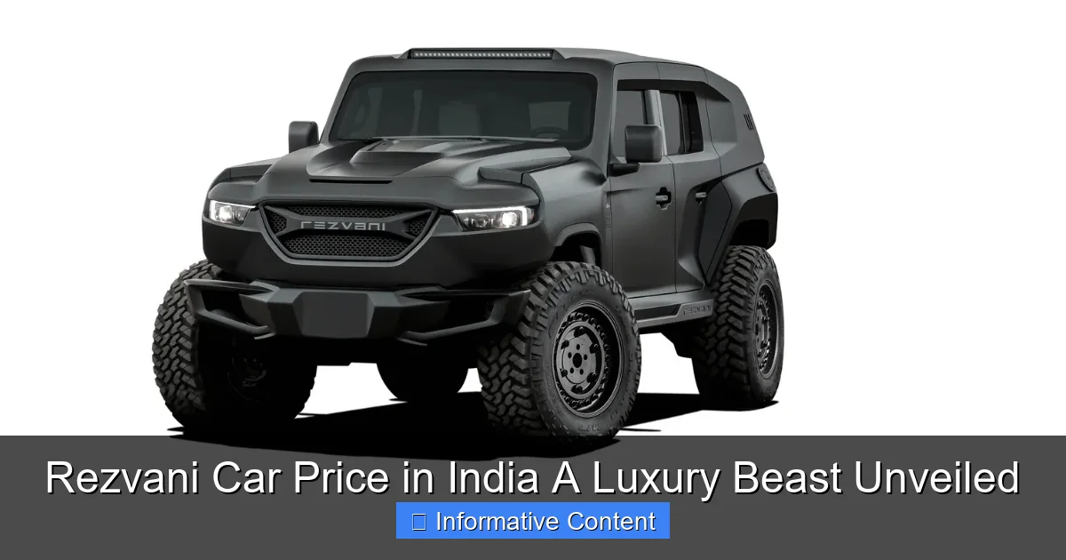 Rezvani Car Price in India A Luxury Beast Unveiled