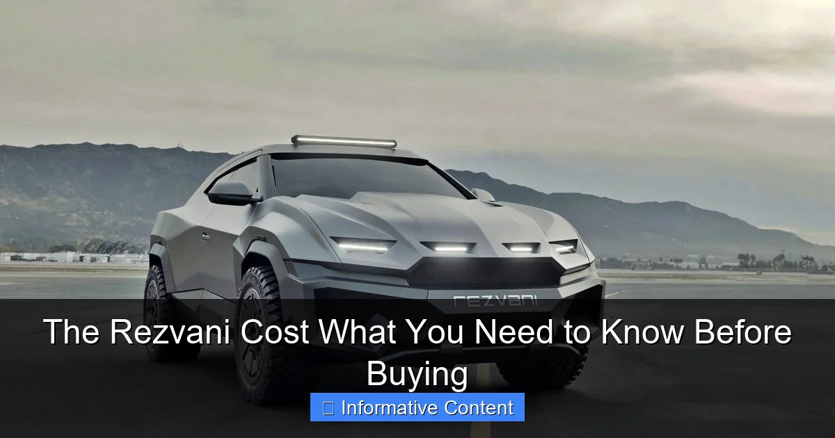 The Rezvani Cost What You Need to Know Before Buying