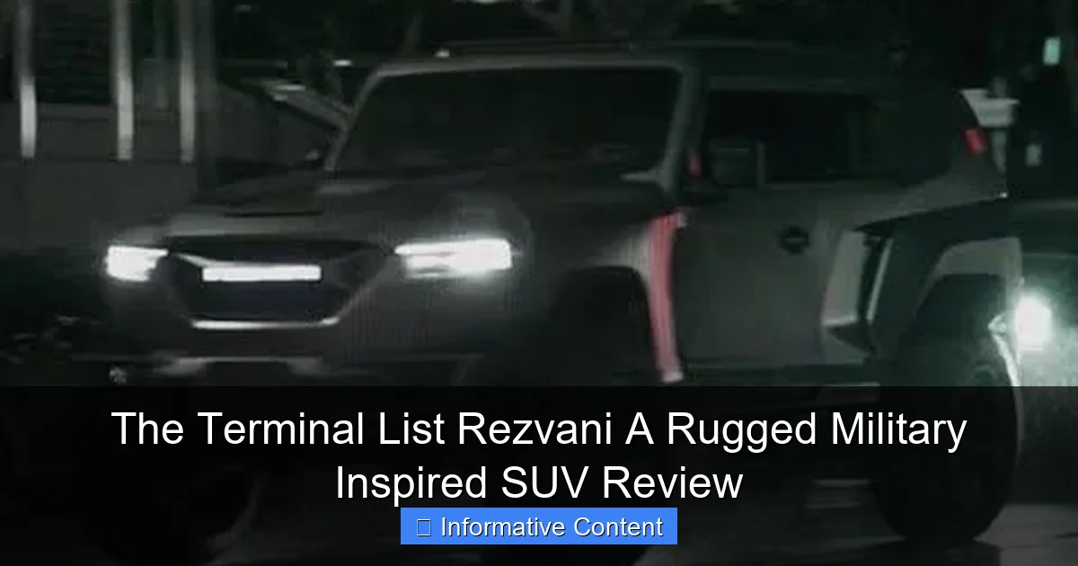 The Terminal List Rezvani A Rugged Military Inspired SUV Review