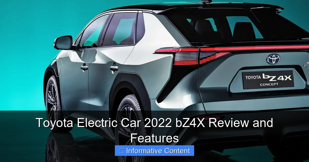 Toyota Electric Car 2022 bZ4X Review and Features