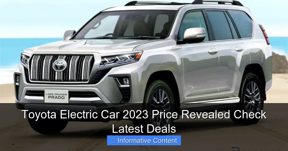 Toyota Electric Car 2023 Price Revealed Check Latest Deals