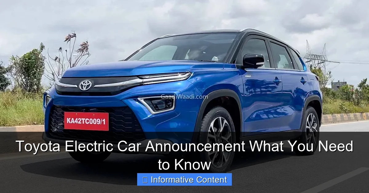 Toyota Electric Car Announcement What You Need to Know