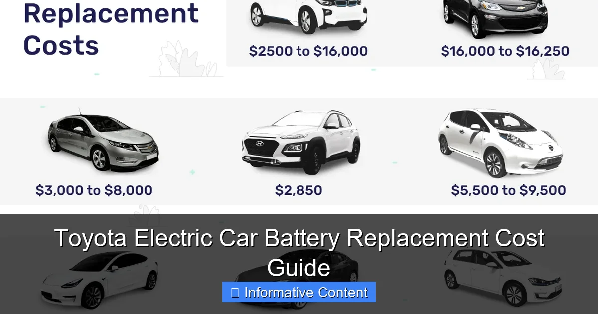 Toyota Electric Car Battery Replacement Cost Guide