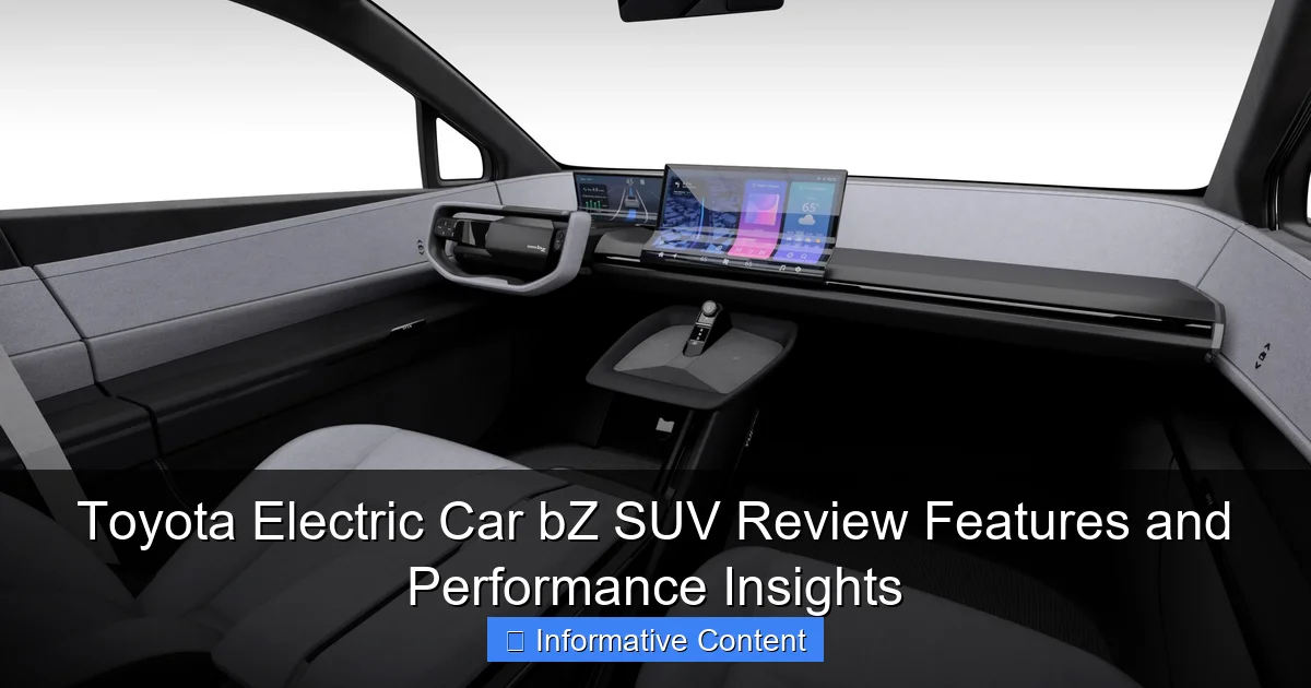 Toyota Electric Car bZ SUV Review Features and Performance Insights