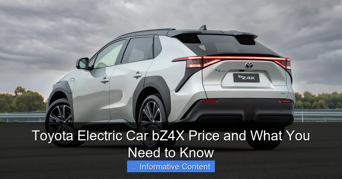 Toyota Electric Car bZ4X Price and What You Need to Know