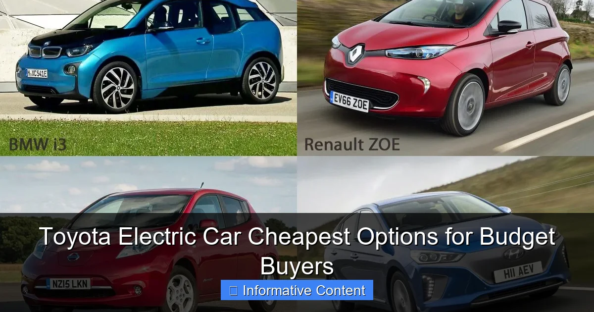 Toyota Electric Car Cheapest Options for Budget Buyers