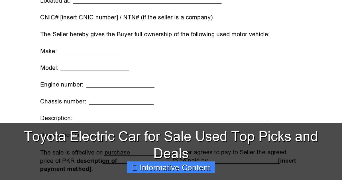 Toyota Electric Car for Sale Used Top Picks and Deals