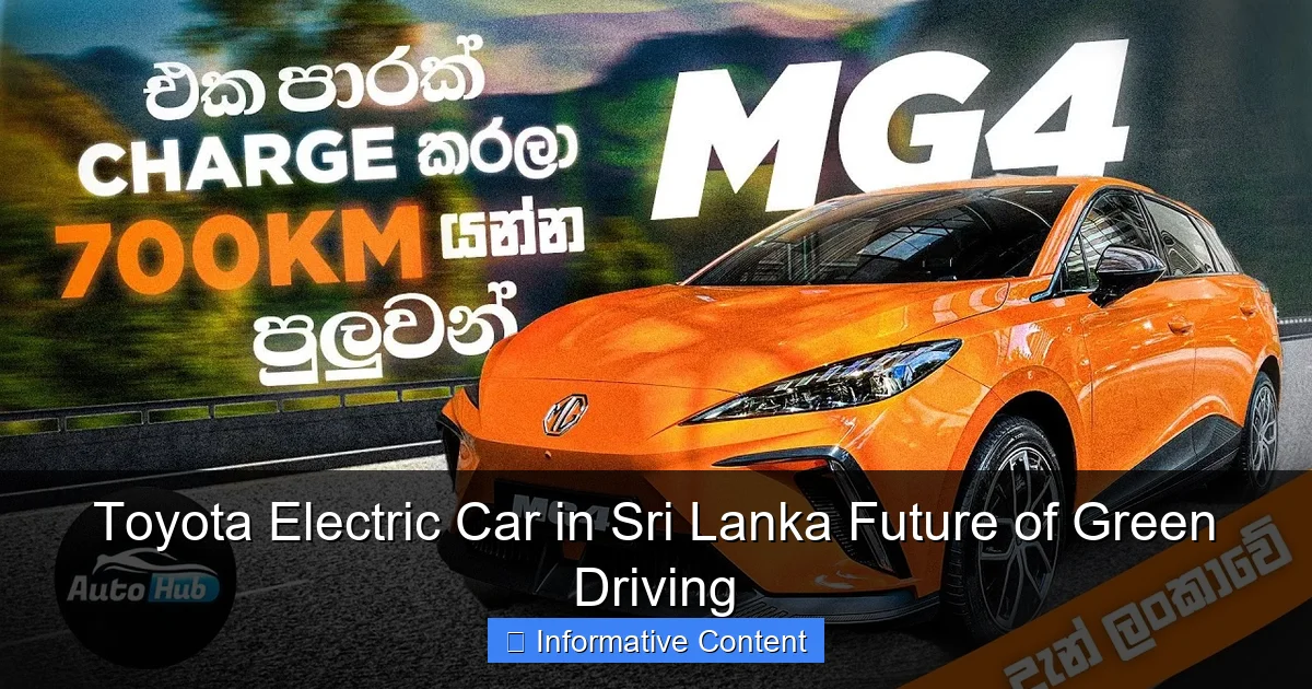 Toyota Electric Car in Sri Lanka Future of Green Driving