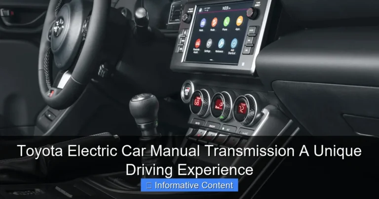 Toyota Electric Car Manual Transmission A Unique Driving Experience