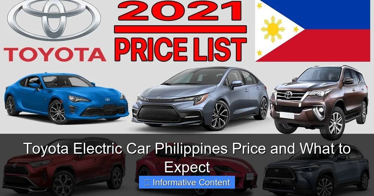 Toyota Electric Car Philippines Price and What to Expect
