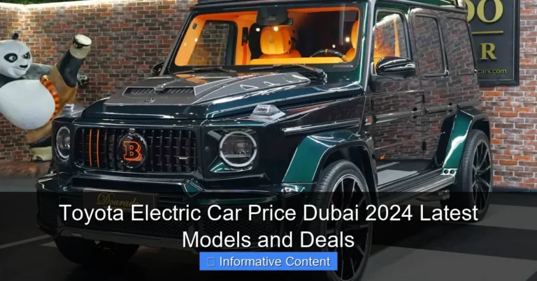 Toyota Electric Car Price Dubai 2024 Latest Models and Deals