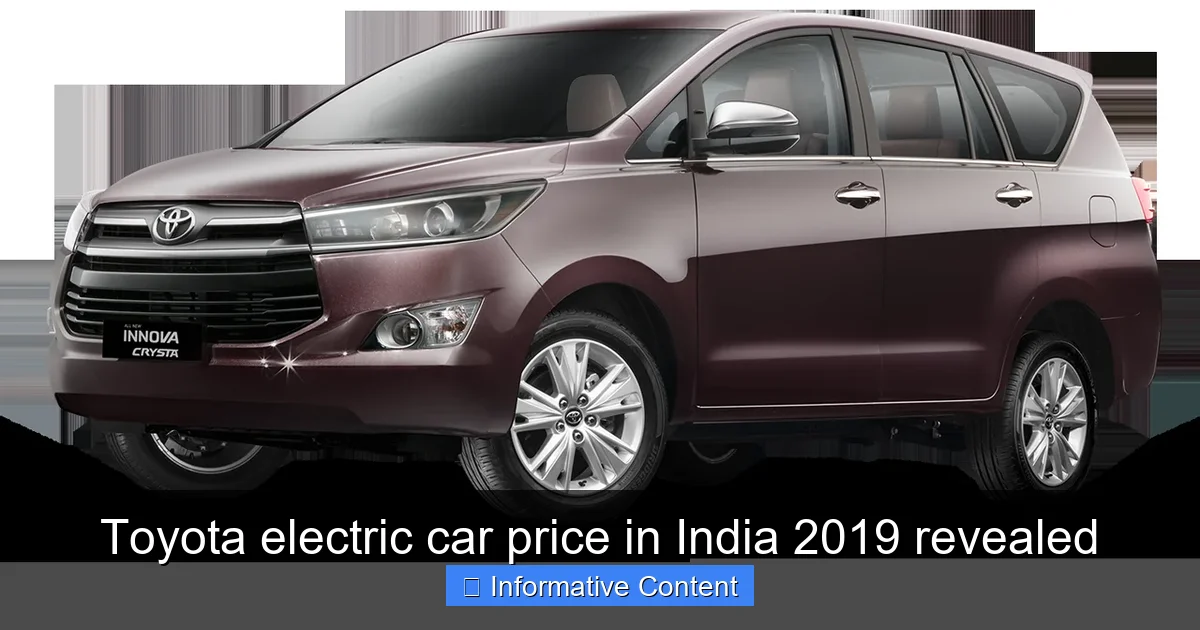Toyota electric car price in India 2019 revealed