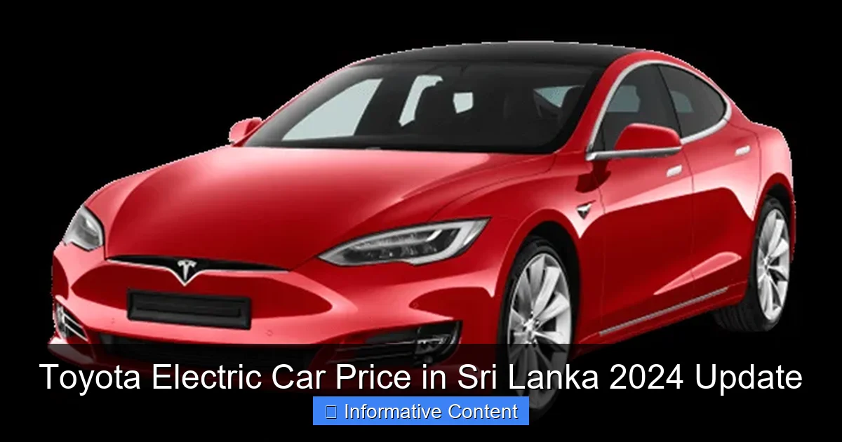 Toyota Electric Car Price in Sri Lanka 2024 Update