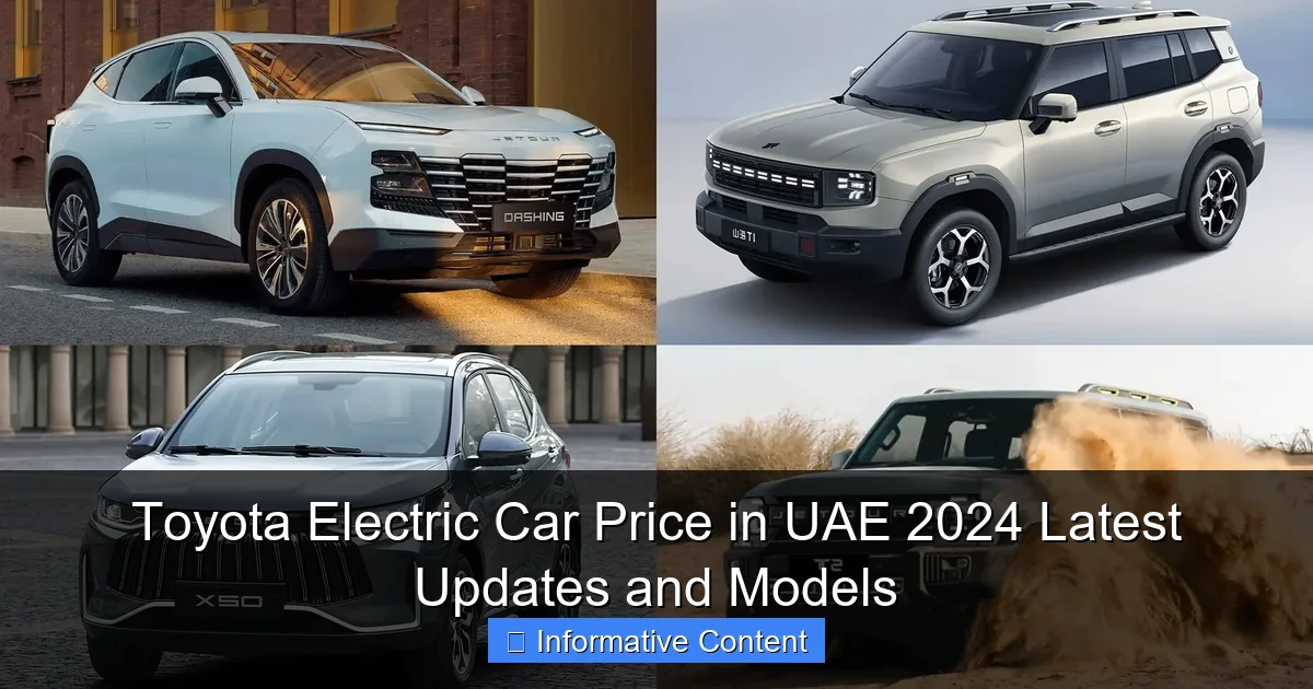 Toyota Electric Car Price in UAE 2024 Latest Updates and Models
