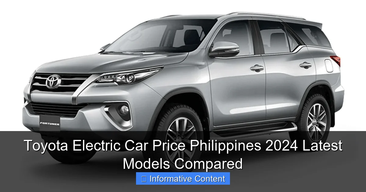 Toyota Electric Car Price Philippines 2024 Latest Models Compared