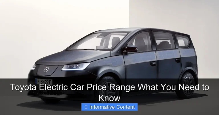 Toyota Electric Car Price Range What You Need to Know