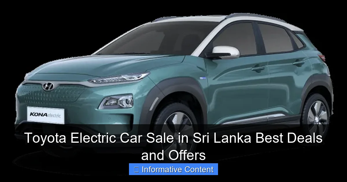 Toyota Electric Car Sale in Sri Lanka Best Deals and Offers